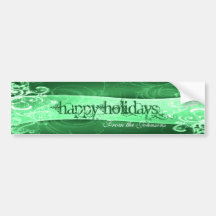 Green Swirl Banner Wine Label Bumper Stickers