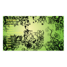 Green Tangled Floral Business Card