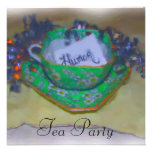 Green Tea Cup Party Invitations
