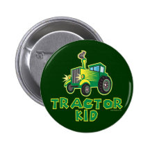 Green Tractor Kid Buttons