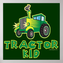 Green Tractor Kid Print