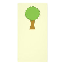 Green Tree. On cream background. Photo Card