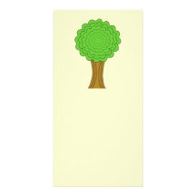 Green Tree. On cream background. Customized Photo Card