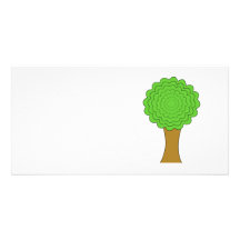 Green Tree. On white background. Photo Cards