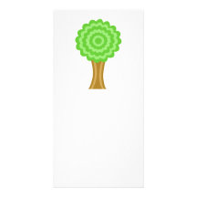 Green Tree. On white background. Customized Photo Card