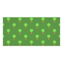 Green Tree Pattern. Personalized Photo Card