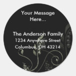 Green Vine Decorative D6 Return Address Labels Round Sticker