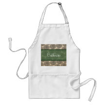 Green Vintage Zinnia Apron