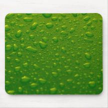 Green water drops mouse pad