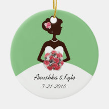 Green Wedding Gown Bridesmaid Ornament