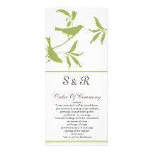 green Wedding program Personalized Rack Card