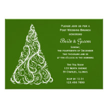 Green Winter Post Wedding Brunch Invitation