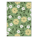 Green With White Flowers Card
