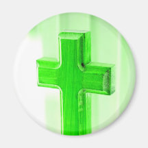 Green wooden cross photograph image church magnets