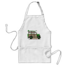 Green Woody Wagon Aprons