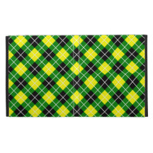 Green,Yellow, Black and White Argyle iPad Cases