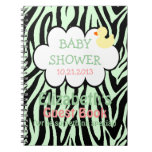 Green Zebra Baby Shower Guestbook Journals