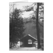 Greenfield Pumping Station Covered Bridge Greeting Card