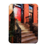 Greenwich Village Brownstone with Red Door Rectangle Magnet