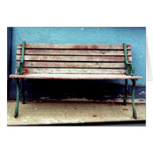 Greeting Card: Bench on Sidewalk