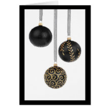 Greeting Card-Black Ornaments