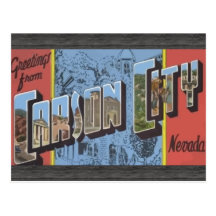 Greetings From Carson City Nevada, Vintage Post Card