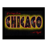 Greetings from Chicago Illinois At Night Post Cards