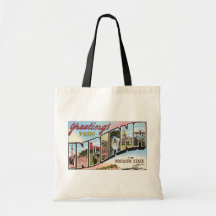 Greetings From Indiana The Hoosier State, Vintage Canvas Bag