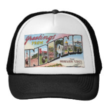 Greetings From Indiana The Hoosier State, Vintage Hats