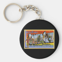 Greetings from Santa Cruz California Keychain