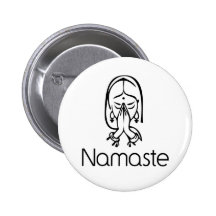 Greetings - Namaste Pinback Buttons