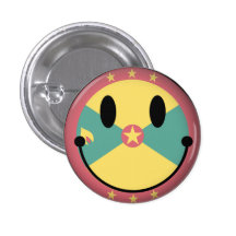 Grenada Smiley Pinback Buttons