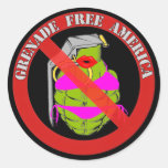 Grenade Free America Round Stickers