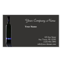 Grey and Black Wine Bottle Business Business Card Templates