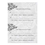 Grey and Red Damask Swirl RSVP Postcard Personalized Invite