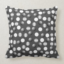 Grey And White Polka Dot Throw Pillow