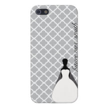 Grey and White Quaterfoil Furture Mrs. iPhone 5 Cover