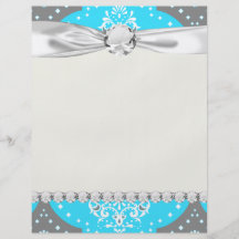 grey aqua blue white henna damask full colour flyer