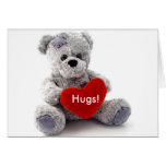 Grey Bear With Heart Card