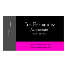 Grey Black & Pink Professional Business Card