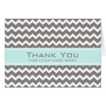 Grey Blue Chevron Employee Anniversary Card