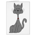 Grey Cat Sitting Cards
