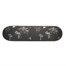 Grey charcoal earth skate deck