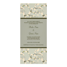 Grey Cherry Blossom  Wedding Invitation