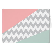 Grey Chevron  Mint and Coral Cards