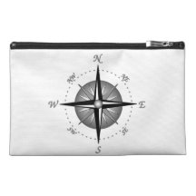 Grey Compass Rose Travel Accessories Bags