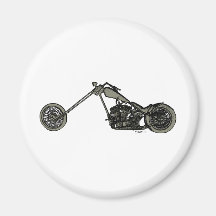 Grey Custom Motorcycle Refrigerator Magnets