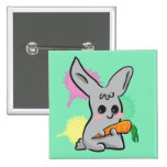 grey cute bunny with carrot button buttons