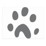 grey dog paw post cards