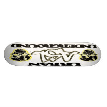 Grey Dual Skull UU Skate Boards